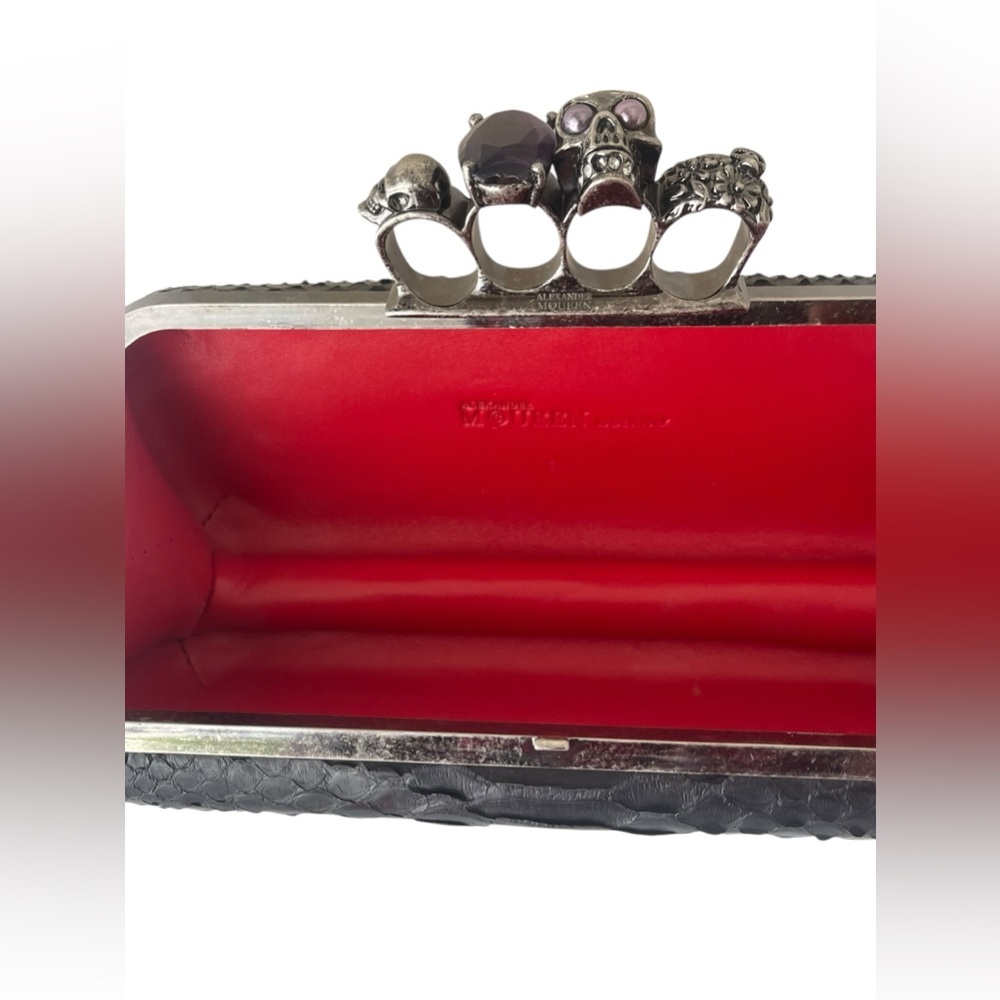 Alexander Mcqueen Python Knuckle Duster Clutch - image 8